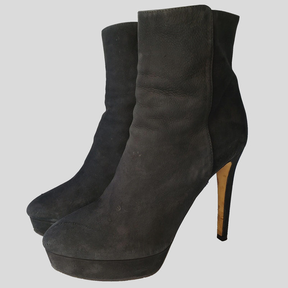 $1375 Designer JIMMY CHOO Womens High Heels Suede Platform Ankle Boots 36.5 EU